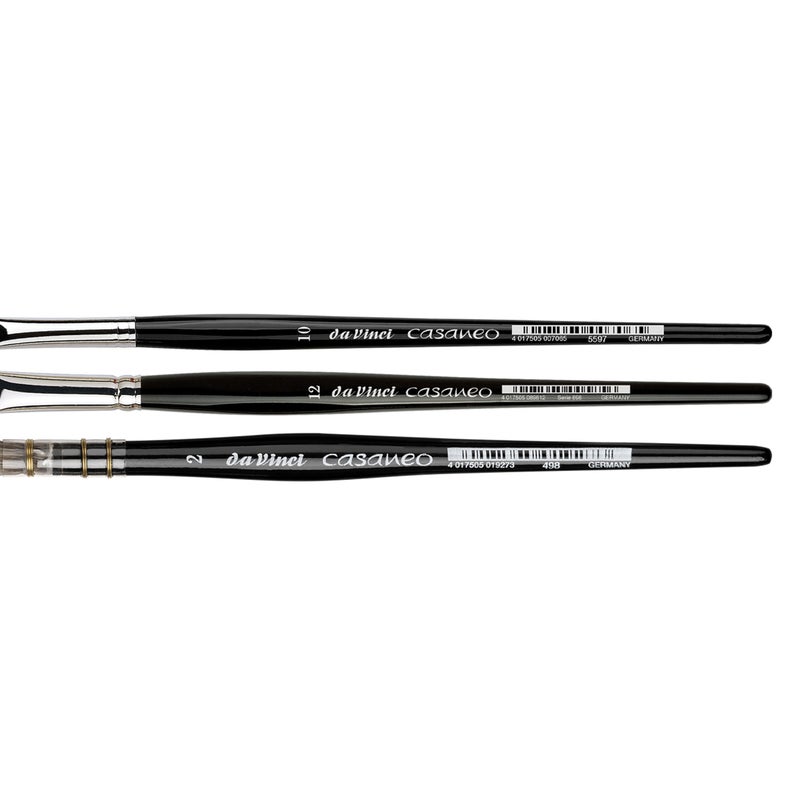 da Vinci Brushes 4250DV Watercolor Brush Set, Quill Size 2, Slant Size 10, Oval Size 12, Black 3 Each - Image 4